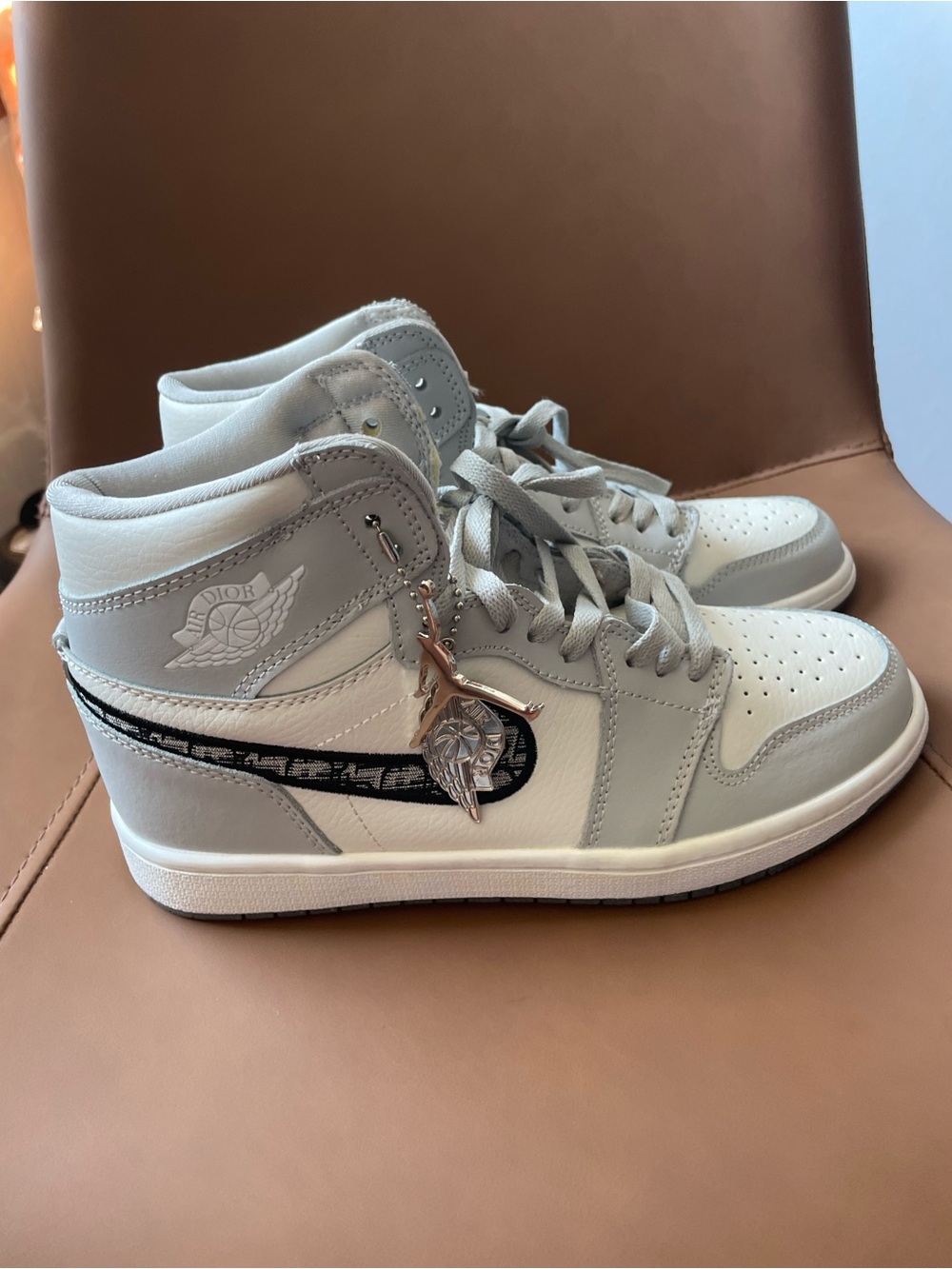 Dior High-Top Sneakers - Light Gray & White